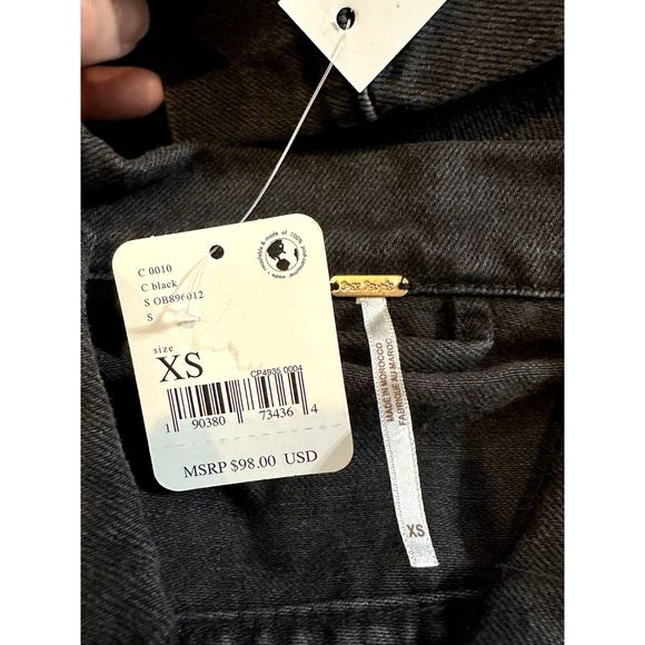 We The Free Rumors Demin Black Jacket Free People Size XS - Picture 8 of 10